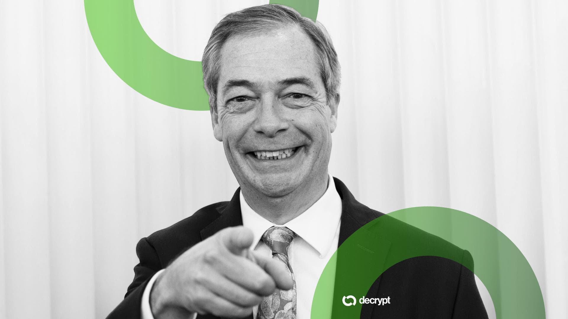 Tether-Linked Billionaire Quietly Handed Farage $6.7M While Crypto Funding Questions Mount