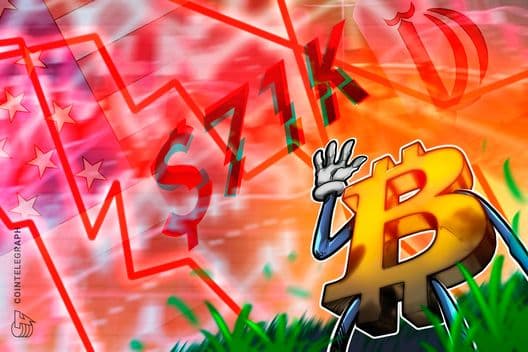 Geopolitical Shock Sends Bitcoin Tumbling Below $71K as US-Iran Talks Collapse