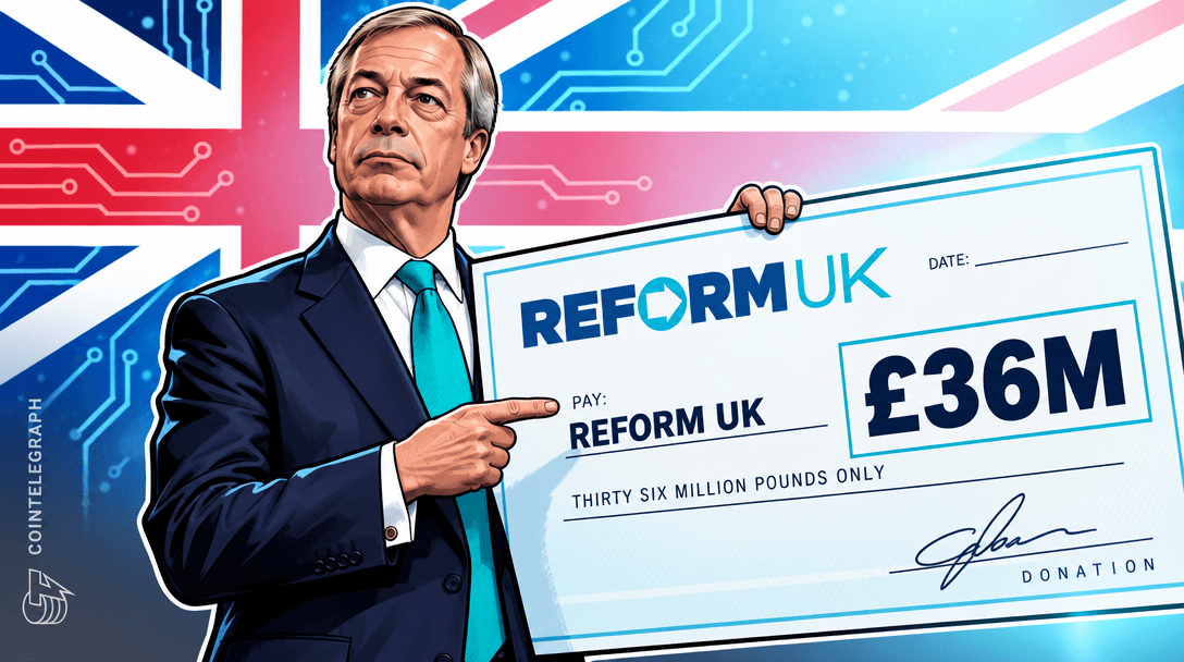 Crypto Billionaire Backs Farage's UK Political Movement With Record $50M Donation