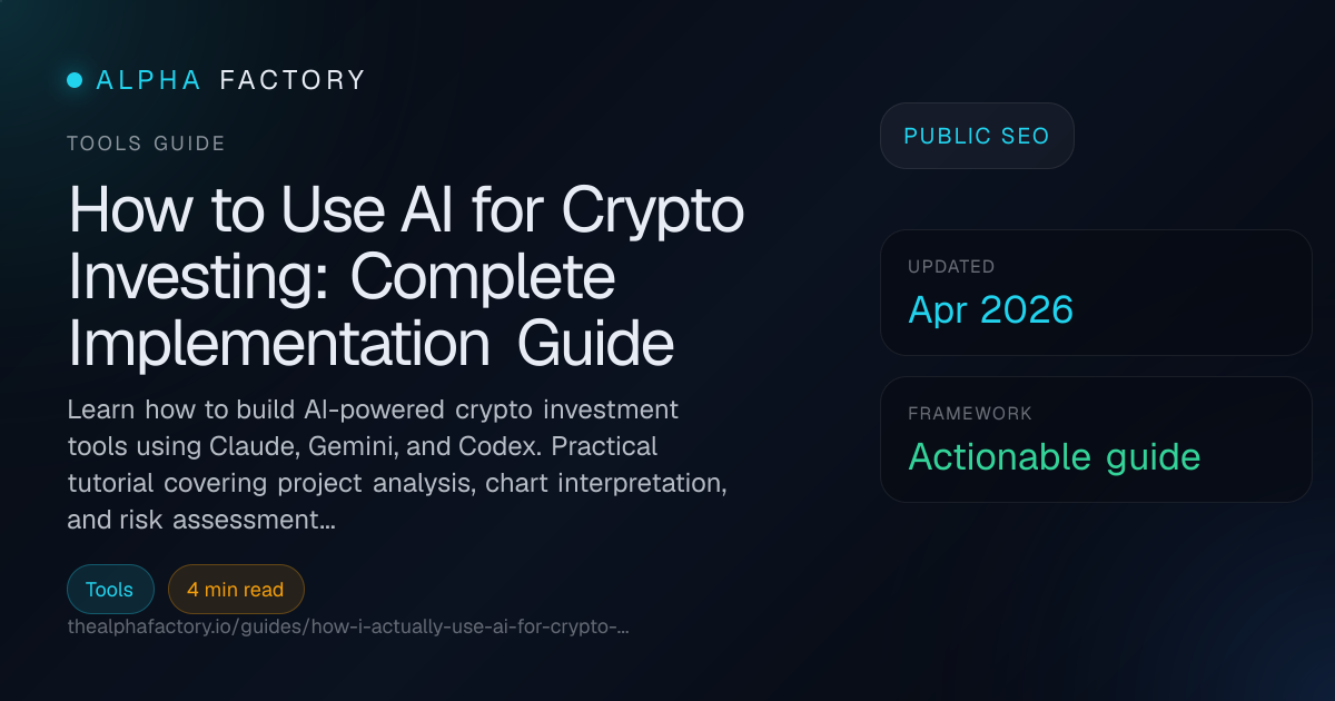 How to Use AI for Crypto Investing: Complete Implementation Guide