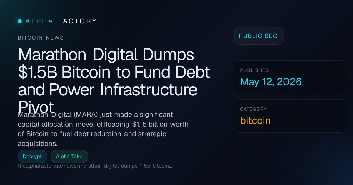 Marathon Digital Dumps $1.5B Bitcoin to Fund Debt and Power ...