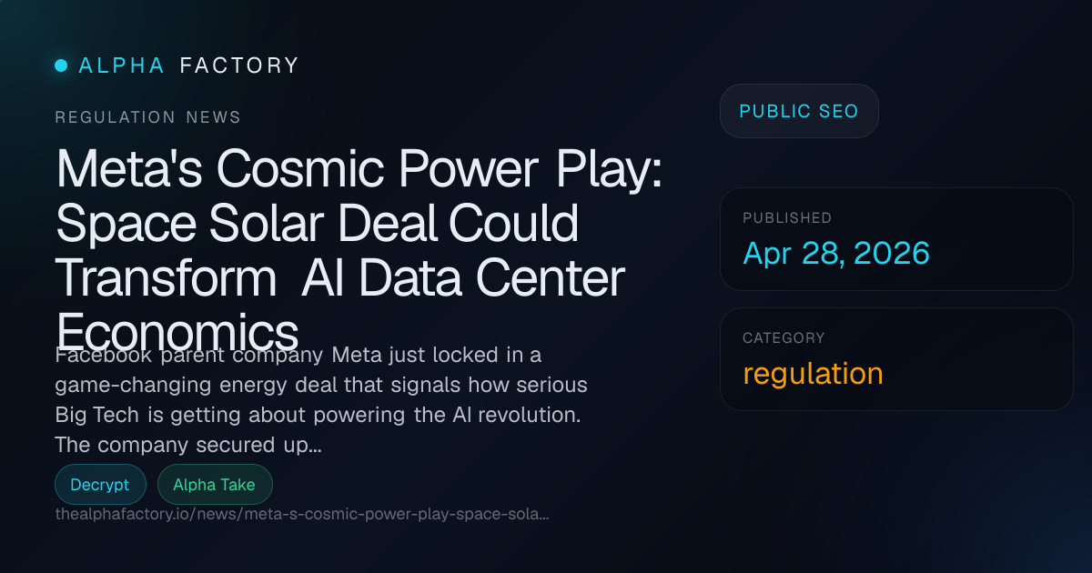 Meta's Cosmic Power Play: Space Solar Deal Could Transform AI Data ...