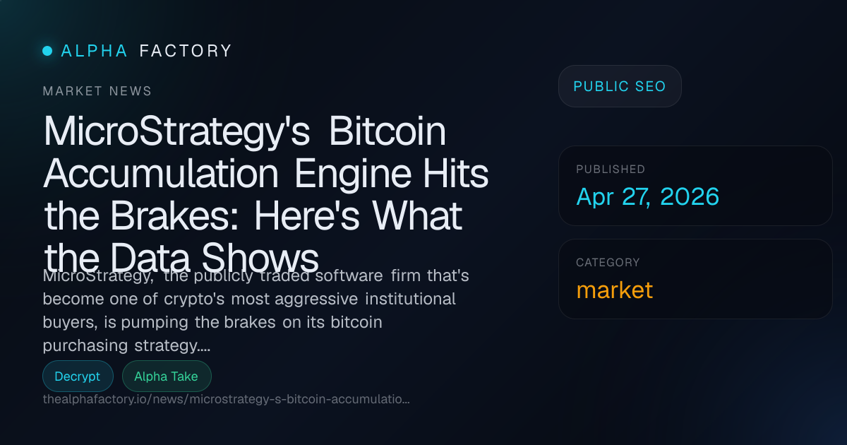 MicroStrategy's Bitcoin Accumulation Engine Hits the Brakes: Here's ...